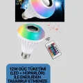 Bluetooth Hoparlörlü LED Ampul – 12W Enerji Tasarruflu