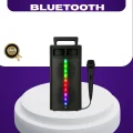 BUĞZ Bluetooth Işıklı Hoparlör – 2x5W Güç | USB + TF Kart + FM Radyo | Siyah Renk
