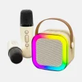 BUĞZ Bluetooth Karaoke Hoparlör Renkli LED Işıklı ve Type-C Şarjlı