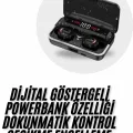  Bluetooth Kulaklık Dijital Şarj Göstergeli Powerbankli Bass Özellikli Kablosuz Kulakiçi 5.1 Mikrofonlu