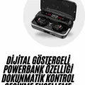 BUĞZ Bluetooth Kulaklık Dijital Şarj Göstergeli Powerbankli Bass Özellikli Kablosuz Kulakiçi 5.1 Mikrofonlu - BUĞZ