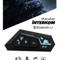 BUĞZ Bluetooth mikrofonlu kablosuz kask interkom kulaklık RGB led ışıklı 2 yıl garantili
