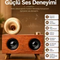 BUĞZ Bluetooth Nostalji Speaker Radyo Gramofon Ahşap Renk Vintage