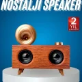 BUĞZ Bluetooth Nostalji Speaker Radyo Gramofon Ahşap Renk Vintage