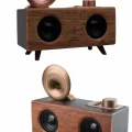  Bluetooth Nostalji Speaker Radyo Gramofon Ahşap Renk Vintage