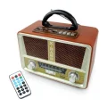 BUĞZ Bluetooth özellikli açık bej renk nostaljik radyo ahşap görünümlü FM SD kart USB girişli