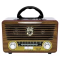 BUĞZ Bluetooth özellikli bej renkli USB ve SD kart destekli şarjlı nostaljik radyo - Elektronik