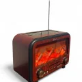 BUĞZ Bluetooth özellikli bordo şömine görünümlü nostaljik radyo, 2 yıl garantili - Elektronik