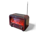 BUĞZ Bluetooth özellikli bordo şömine görünümlü nostaljik radyo, 2 yıl garantili - Elektronik