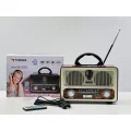 BUĞZ Bluetooth özellikli ışıklı kumandalı nostaljik radyolu hoparlör beyaz 2 yıl garantili