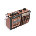 BUĞZ Bluetooth özellikli kahverengi nostaljik kaset çalar USB SD TF kart FM AM SW1-2 radyo 2 yıl