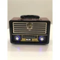 BUĞZ Bluetooth özellikli kahverengi nostaljik radyo USB AUX girişli uzaktan kumandalı hoparlör
