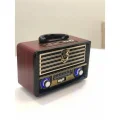 BUĞZ Bluetooth özellikli kahverengi nostaljik radyo USB AUX girişli uzaktan kumandalı hoparlör