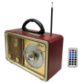 BUĞZ Bluetooth özellikli kahverengi nostaljik radyo USB SD kart girişli 2 yıl garantili