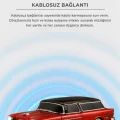 BUĞZ Bluetooth özellikli kırmızı klasik araba tasarımlı nostaljik radyo USB TF FM destekli
