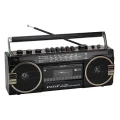 BUĞZ Bluetooth özellikli siyah nostaljik radyo kaset çalar USB SD FM radyo 2 yıl garantili