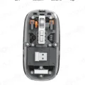 BUĞZ Bluetooth USB Çift Modlu Sessiz Mouse, Şeffaf Mıknatıslı Kapaklı, Type-C Şarjlı, DPI Ayarlı, Kablosuz 10m Çekim Mesafeli, Masaüstü Kısayol Tuşlu, Taşınabilir Şarjlı Mouse Siyah