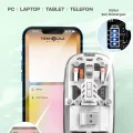BUĞZ Bluetooth USB Çift Modlu Sessiz Mouse, Şeffaf Mıknatıslı Kapaklı, Type-C Şarjlı, DPI Ayarlı, Kablosuz 10m Çekim Mesafeli, Masaüstü Kısayol Tuşlu, Taşınabilir Şarjlı Mouse Turuncu