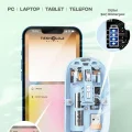 BUĞZ Bluetooth USB Çift Modlu Sessiz Mouse, Şeffaf Mıknatıslı Kapaklı, Type-C Şarjlı, DPI Ayarlı, Kablosuz 10m Çekim Mesafeli, Masaüstü Kısayol Tuşlu, Taşınabilir Şarjlı Mouse Siyah