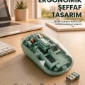 BUĞZ Bluetooth ve 2.4G USB Destekli Pilli Kablosuz Şeffaf Mouse Yeni Nesil