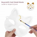 BUĞZ Boyanabilir Kedi Model Maske – Kendi Tasarımını Oluştur