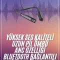  Boyun Askılı 100 Saat Kablosuz Kulaklık Göstergeli Bluetooth Kulaklık
