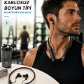 BUĞZ Boyun Tipi Kablosuz Bluetooth Kulaklık Uzun Pil Ömrü Mikrofonlu