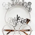 BUĞZ Bride To Be Yazılı Taç Ve Bride To Be Yazılı Gözlük Seti Gümüş Renk