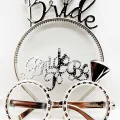 BUĞZ Bride Yazılı Taç ve Bride To Be Yazılı Gözlük Seti Gümüş Renk