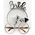  Bride Yazılı Taç ve Bride To Be Yazılı Gözlük Seti Gümüş Renk
