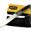  Buck Knives BK-001BRV Kamp Çakı 23 cm - Metal İşlemeli Sap, Kılıflı