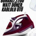 BUĞZ Buharlı Kablolu Ütü 2200 Watt Kireçlenme Önleyici Şok Buharlı Yeni Nesil
