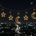 BUĞZ Büyük Ay Yıldız LED Ramazan Süsü Sıcak Beyaz Dekoratif Işık