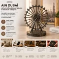 BUĞZ Büyük Boy Metalik Dönme Dolap Biblosu - Ain Dubai Figürü - Krom ve Bakır - Dekoratif Tasarım