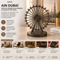 BUĞZ Büyük Boy Metalik Dönme Dolap Biblosu - Ain Dubai Figürü - Krom ve Bakır - Dekoratif Tasarım