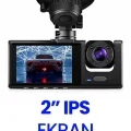 BUĞZ C309 Tipi 3 Kameralı LCD Ekran Araç Kamerası Hareket Sensörlü Gece Görüşlü G Sensörlü