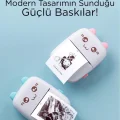 BUĞZ C9 Pembe Mini Yazıcı Taşınabilir Termal Yazıcı Kablosuz Bağlantı AP Kontrol Cep Yazıcısı