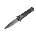 BUĞZ Çakı Mor 22 Cm Yarı Otomatik , Kemerlikli