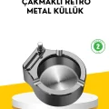 BUĞZ Çakmaklı Küllük Paslanmaz Metal Yuvarlak Tasarım
