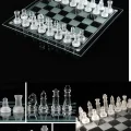 BUĞZ Cam saydam satranç takımı dekoratif kristal şeffaf satranç oyunu seti - Hobi & Eğlence