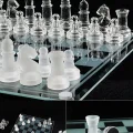 BUĞZ Cam saydam satranç takımı dekoratif kristal şeffaf satranç oyunu seti - Hobi & Eğlence