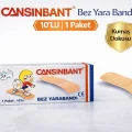 BUĞZ Cansinbant Bez Yarabandı 10 lu 1 Paket 1,9 x 7,2 cm Fabric First Aid Plaster