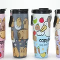BUĞZ Capybara Desenli Isı Muhafazalı Pipetli Dev Çelik Termos (Tumbler)