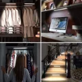 BUĞZ CATA CT 2464S  3W Şarjlı Led Sensörlü Dolap İçi Lamba 3 Renk Mod Siyah Kasa