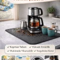 BUĞZ Çay Matı Çay Makinesi % 100 Mikrofiber Altlığı Su Emici Tezgah Koruyucu Kurulama Matı