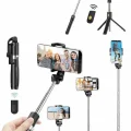  Cep Telefonu Tripod Standı Manyetik Selfie Sopa Bluetooth Uzaktan Kumandalı