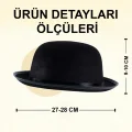 BUĞZ Charlie Chaplin Stil Çocuk Şapkası – Siyah Melon Parti Şapkası