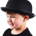 BUĞZ Charlie Chaplin Stil Çocuk Şapkası – Siyah Melon Parti Şapkası