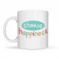 BUĞZ Choose Happiness MUTLULUĞU SEÇ Yazılı Porselen Kupa MODEL 156 – Motivasyon Kupası – Renkli Tasarım – Kahve & Çay Kupası – Mutluluk Temalı Hediye