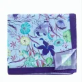 BUĞZ Çiçek Desenli Mor Renkli Zr Şifon Fular 50*50 cm